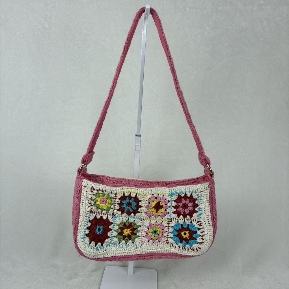 Skinnydip London Women's Gianna Crochet Shoulder Bag Pink Multi